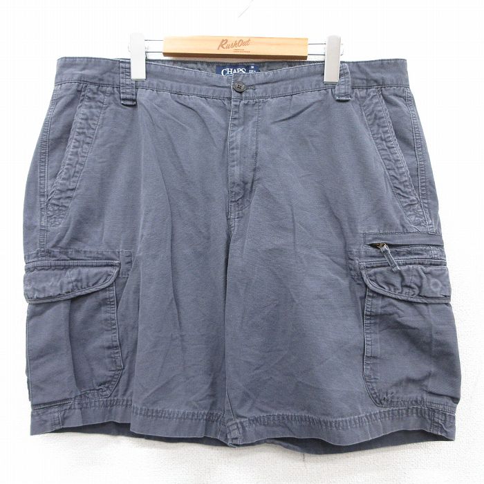 W38★古着 チャップス ショート カーゴ パンツ ショーツ メンズ コットン 濃グレー 25aug21 中古 ボトムス 短パン ショーパン