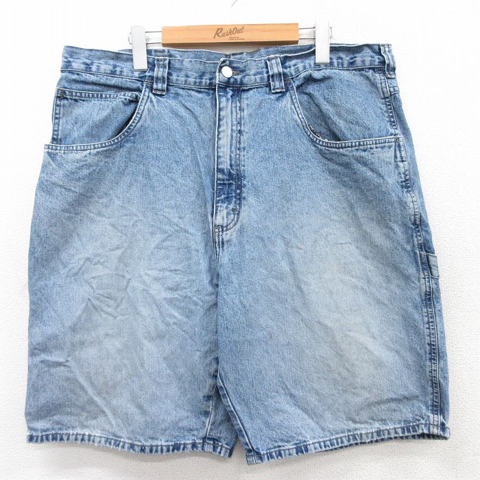 W38★古着 ラングラー Wrangler ショート ペインター パンツ ショーツ メンズ 紺 ネイビー デニム 25aug21 中古 ボトムス 短パン ショーパン