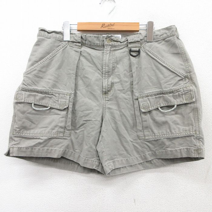 W35★古着 コロンビア COLUMBIA ショート ブッシュ パンツ ショーツ メンズ 00年代 00s PFG ダック地 コットン グレー 【spe】 25aug21 中古 ボトムス 短パン ショーパン