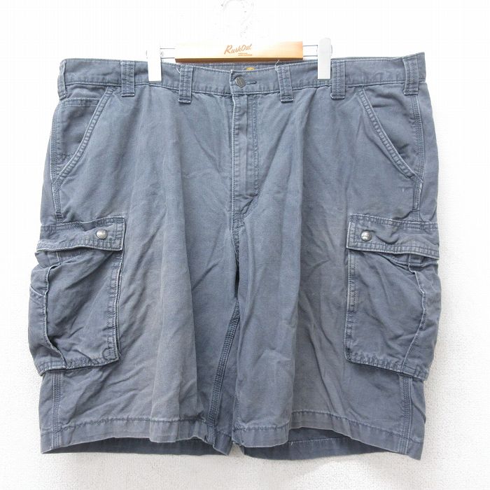 【50%OFF】W46★古着 カーハート Carhartt ショート カーゴ パンツ ショーツ メンズ 大きいサイズ コットン グレー 25aug28 中古 ボトムス 短パン ショーパン
