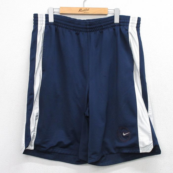 ナイキ 00s ショートパンツ ワンポイントロゴ ネイビー 実寸W39 | 古着