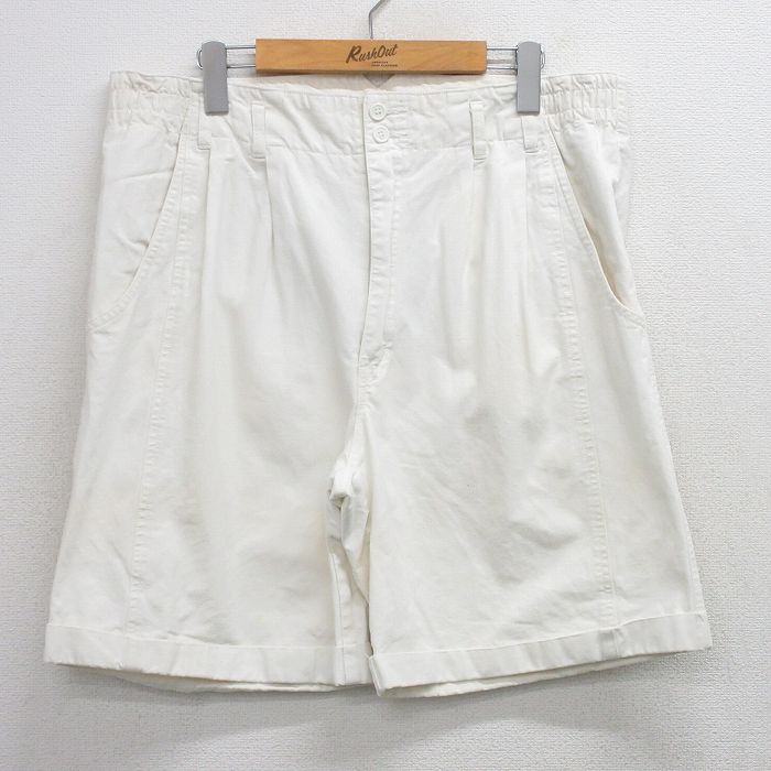 W37★古着 ショート パンツ ショーツ メンズ 白 26mar26