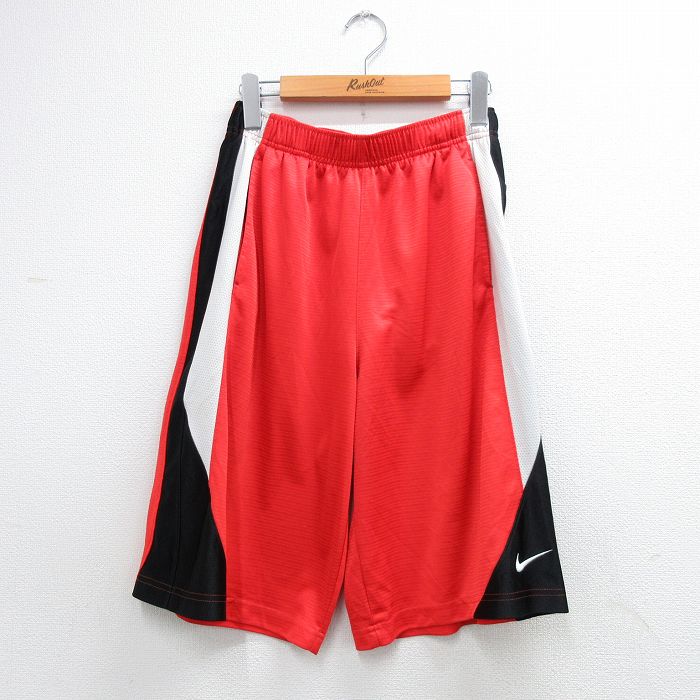 ナイキ ハーフパンツ ワンポイントロゴ レッド 実寸W33 | 古着