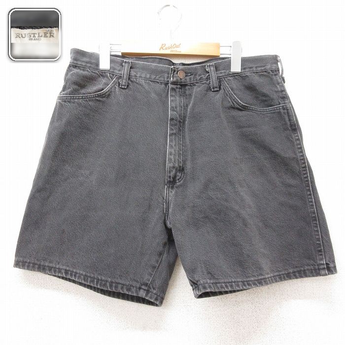 【20%OFF】ラスラー 00s ショートデニムパンツ ブラック 実寸W34 | 古着