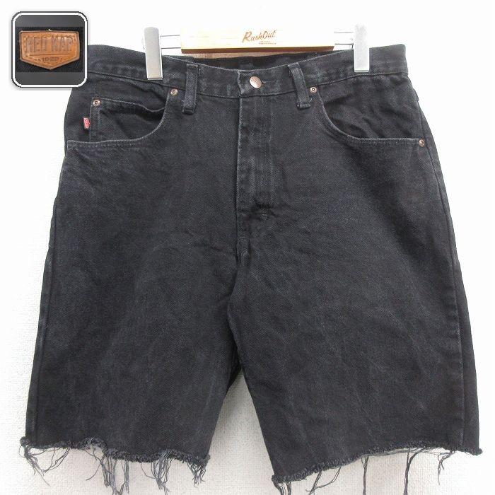 レッドキャップ ショートパンツ デニム ブラック 実寸W34 | 古着