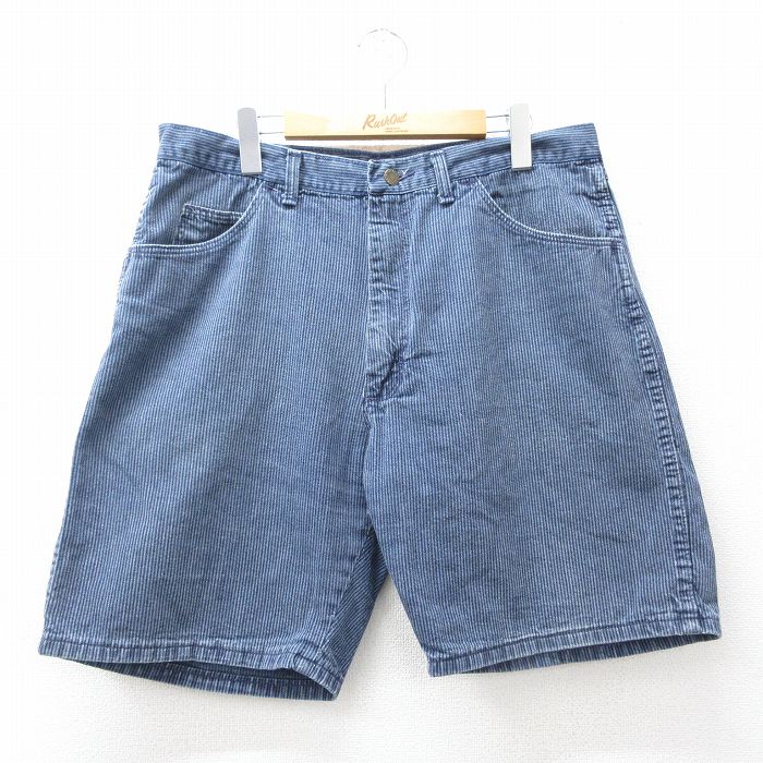 ラングラー 90s ショートパンツ ストライプ ネイビー W33 | 古着