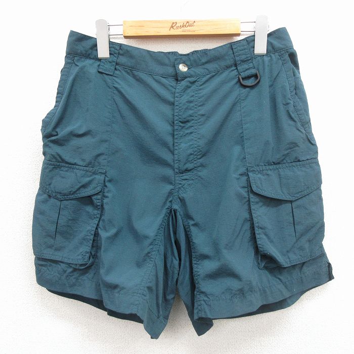 コロンビア 00s ショートカーゴパンツ リップストップ グリーン 実寸W33 | 古着