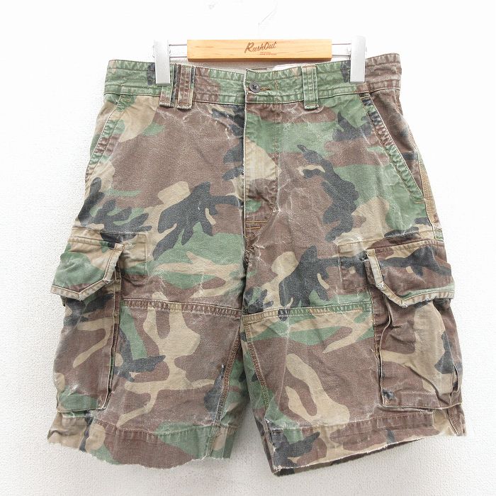ラルフローレン ショートカーゴパンツ ウッドランドカモ グリーン W33 | 古着