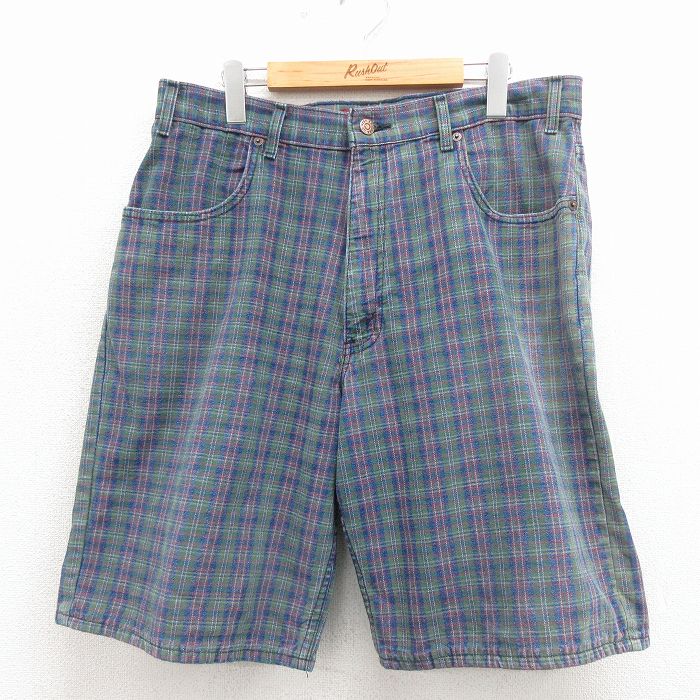 アリゾナジーンズ 00s ショートパンツ 緑チェック W35 | 古着