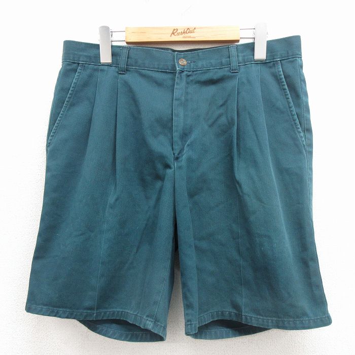 W35★古着 ショート パンツ ショーツ メンズ 90年代 90s タロン 緑 26apr16
