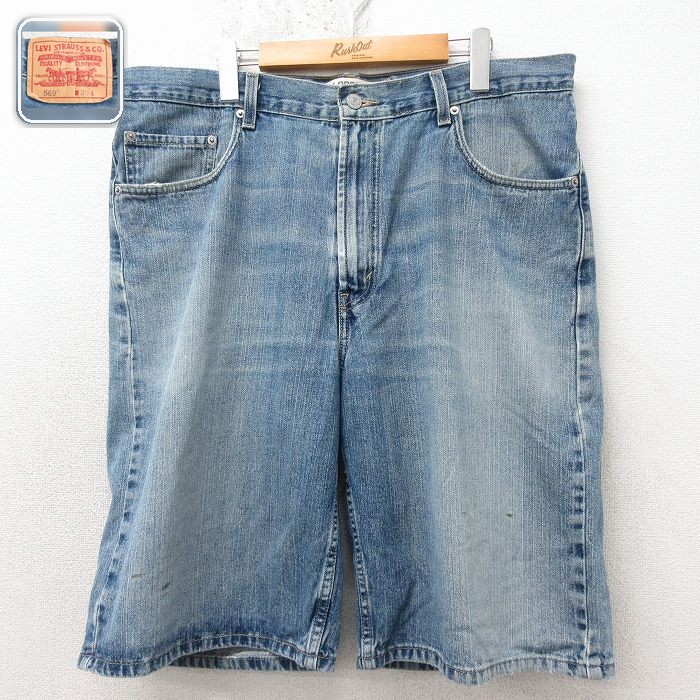 リーバイス569 ハーフパンツ ヒゲ ネイビー 実寸W37 | 古着