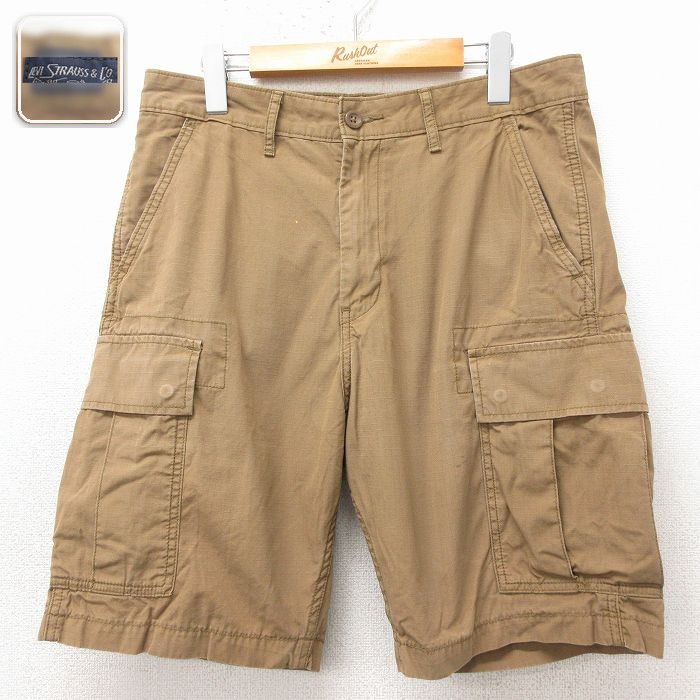 リーバイス ショートカーゴパンツ リップストップ ブラウン 実寸W32 | 古着