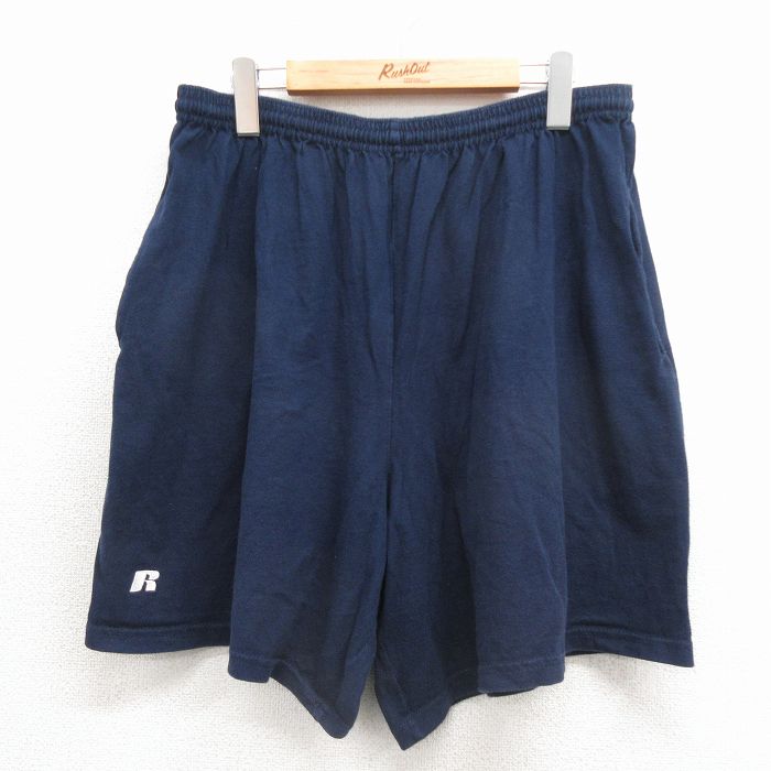 ラッセル ショートパンツ ワンポイントロゴ ネイビー W33 | 古着