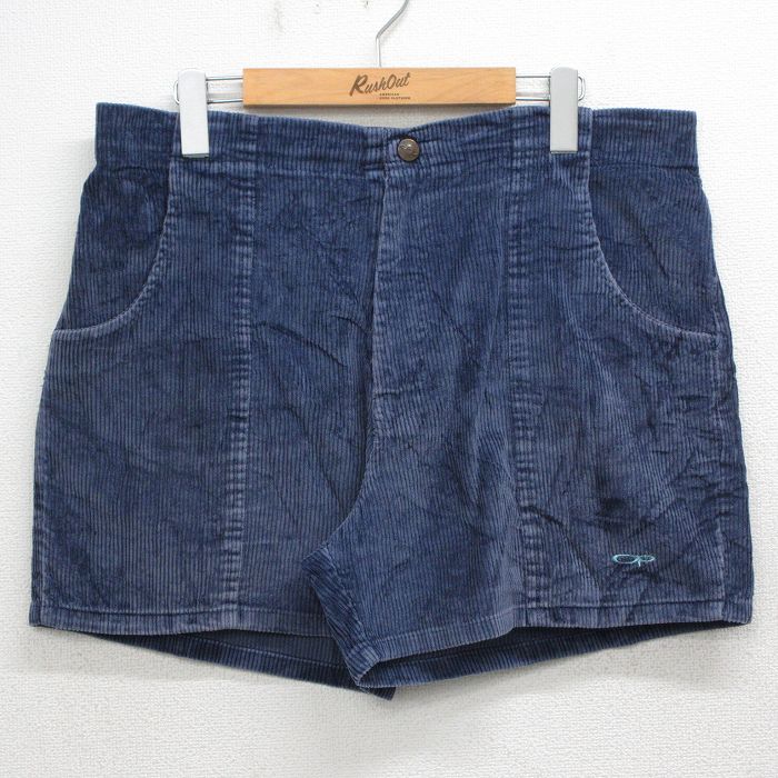 オーシャンパシフィック 90s ショートパンツ 太畝 ネイビー 実寸W36 | 古着
