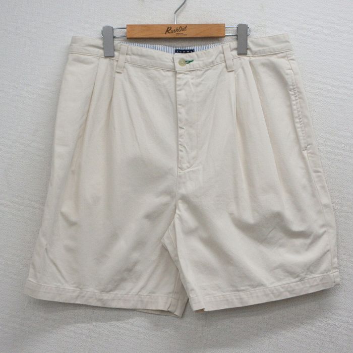トミーヒルフィガー 90s ショートパンツ ワンポイントロゴ ベージュ 実寸W36 | 古着