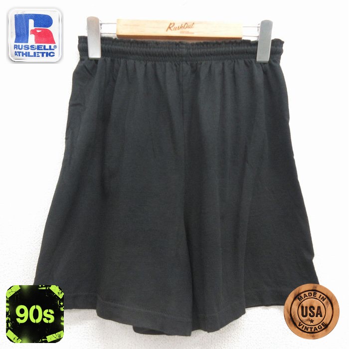 ラッセル 90s ショートパンツ ブラック 実寸W32 | 古着