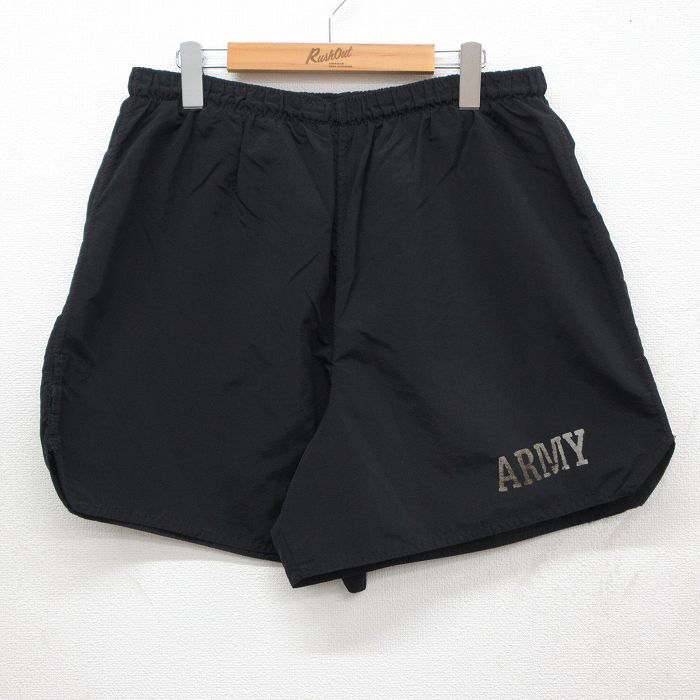 ショート ナイロン トレーニング パンツ リフレクター ブラック W32 | 古着