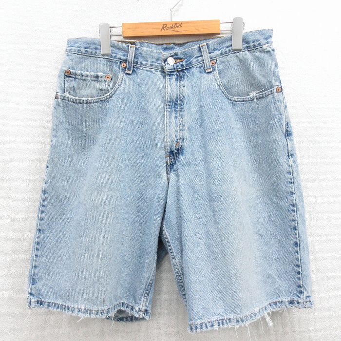 W34★古着 リーバイス Levis 560 ハーフ パンツ ショーツ メンズ 00年代 00s コットン 紺 デニム【spe】 26may11