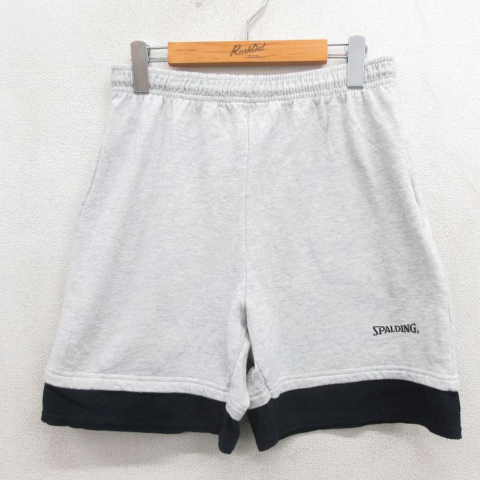 スポルディング 90s ショートスウェットパンツ ワンポイントロゴ グレー W32 | 古着