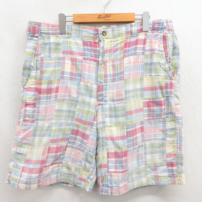 W38 ショートパンツ パッチワーク イエロー | 古着