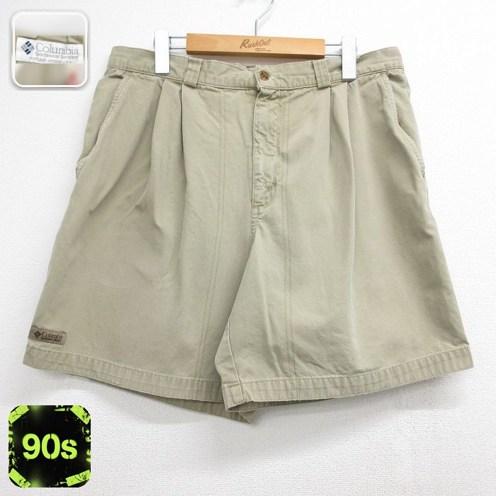【20%OFF】コロンビア 90s ショートパンツ ベージュ 実寸W34 | 古着