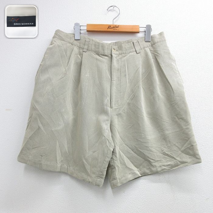 グレッグノーマン ショートパンツ ヘリンボーン ベージュ 実寸W35 | 古着