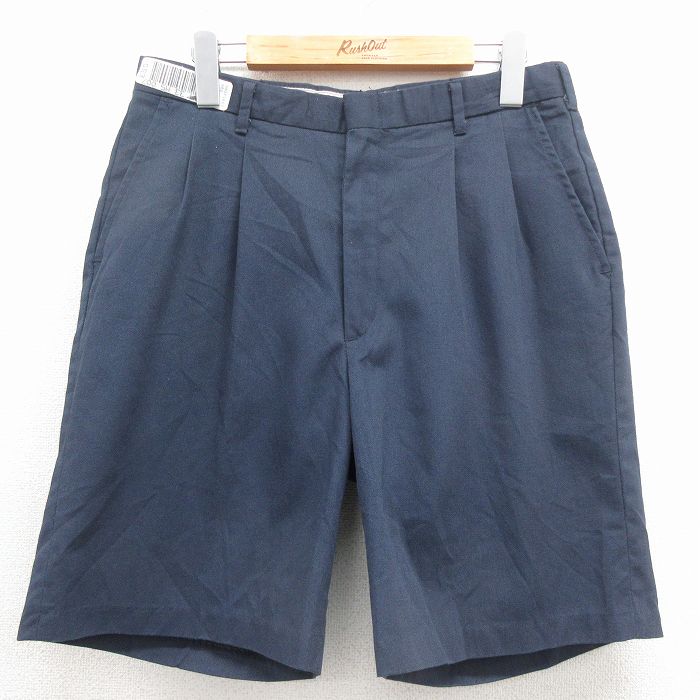 W31★古着 ショート パンツ メンズ 90年代 90s USA製 ネイビー 26may22