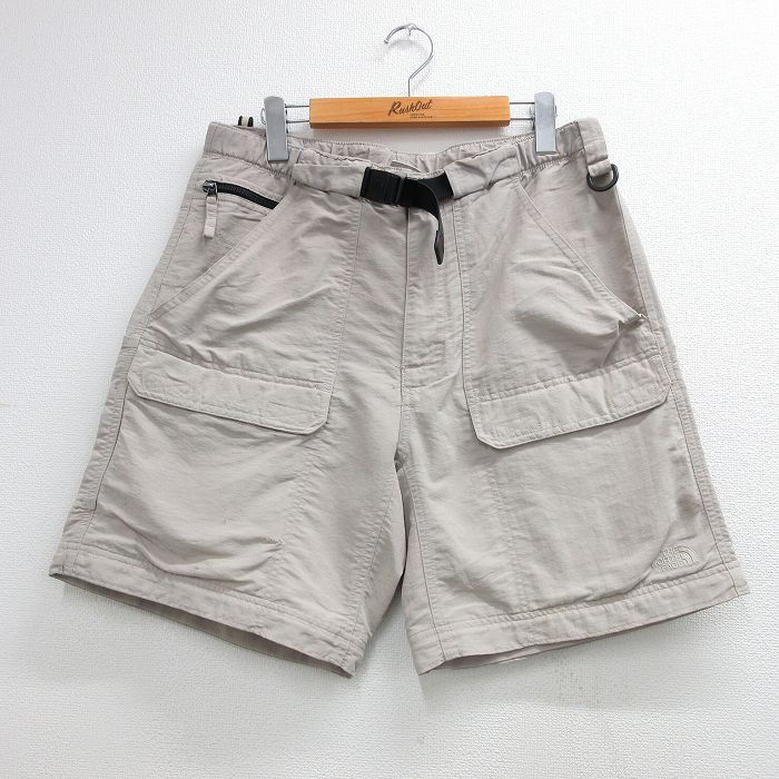 ノースフェイス 00s ショートパンツ ワンポイントロゴ ベージュ W34 | 古着