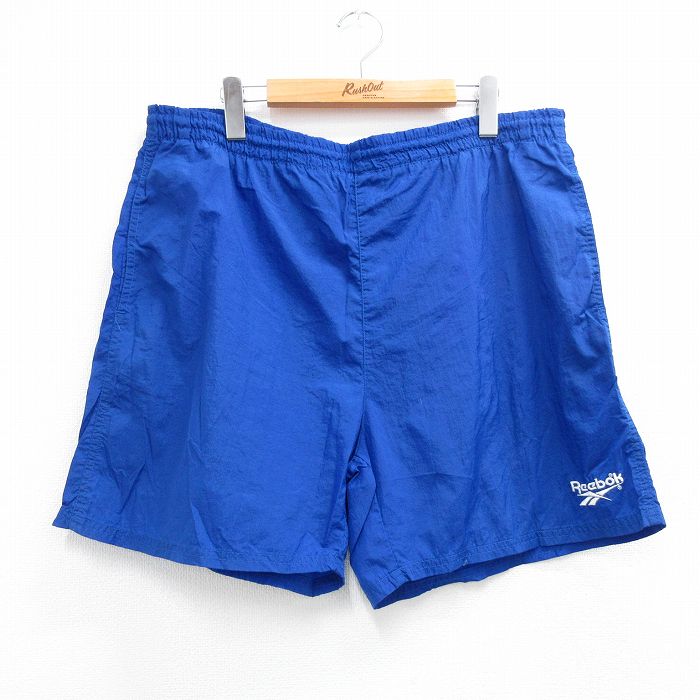リーボック 90s ショートナイロンパンツ ワンポイントロゴ グレー W38 | 古着