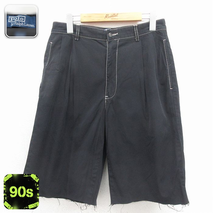 ラルフローレン 90s ハーフパンツ ブラック 実寸W31 | 古着