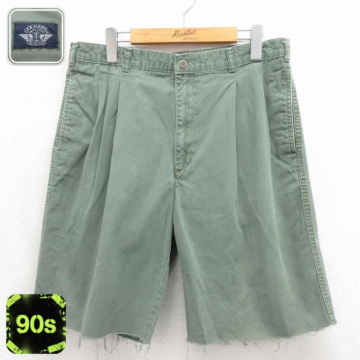 【20%OFF】ドッカーズ 90s ショートパンツ カーキ 実寸W34 | 古着