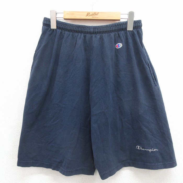 チャンピオン ショートパンツ ワンポイントロゴ ネイビー W34 | 古着