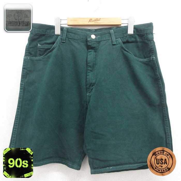 【20%OFF】ラングラー 90s ショートパンツ グリーン 実寸W36 | 古着