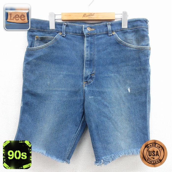 リー 90s ショートパンツ ヒゲ ネイビー 実寸W36 | 古着