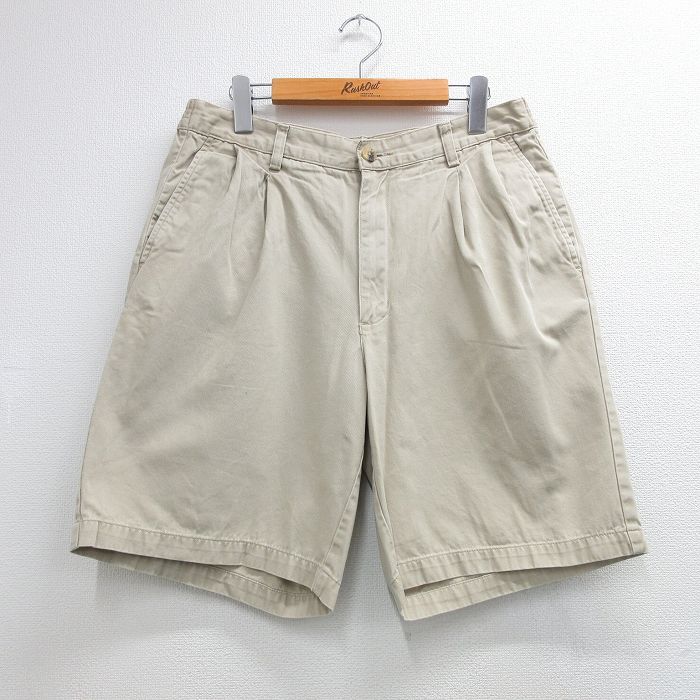 W33★古着 エディーバウアー ショート パンツ ショーツ メンズ 00年代 00s コットン ベージュ【spe】 26jun03