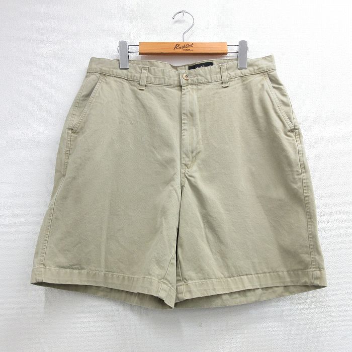 W34★古着 エディーバウアー ショート パンツ ショーツ メンズ 00年代 00s コットン ベージュ【spe】 26jun03