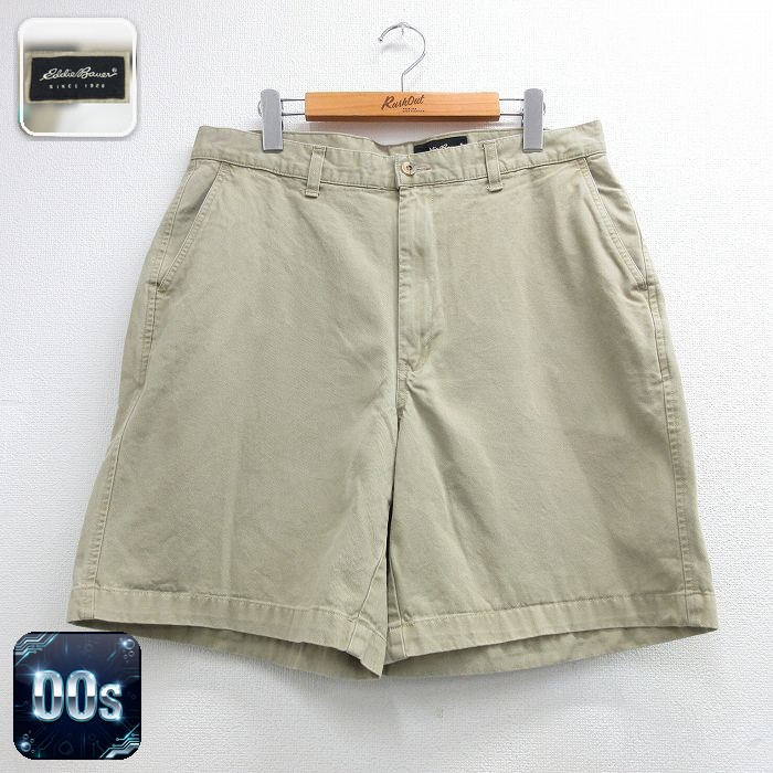 【20%OFF】エディーバウアー 00s ショートパンツ ベージュ 実寸W34 | 古着