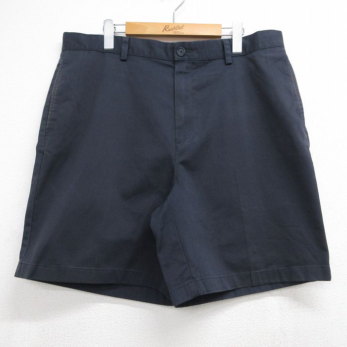 W36★古着 エルエルビーン ショート パンツ ショーツ メンズ 00年代 00s コットン ネイビー 26jun04