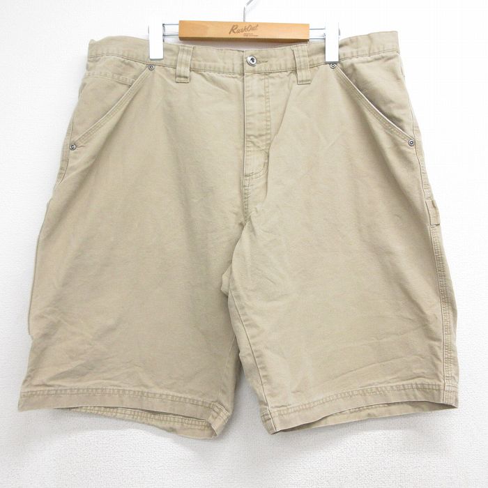 W38★古着 コロンビア ショート ペインター パンツ ショーツ メンズ 00年代 00s コットン ベージュ 26jun04