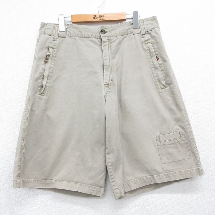 W36★古着 ルート66 ハーフ パンツ ショーツ メンズ 00年代 00s コットン ベージュ 26jun04