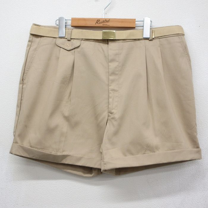 W38★古着 ショート パンツ ショーツ メンズ 90年代 90s USA製 ベージュ 26jun09