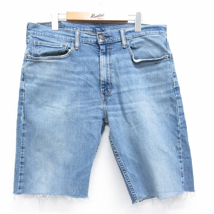 リーバイス505 ショートパンツ ヒゲ ネイビー 実寸W36 | 古着