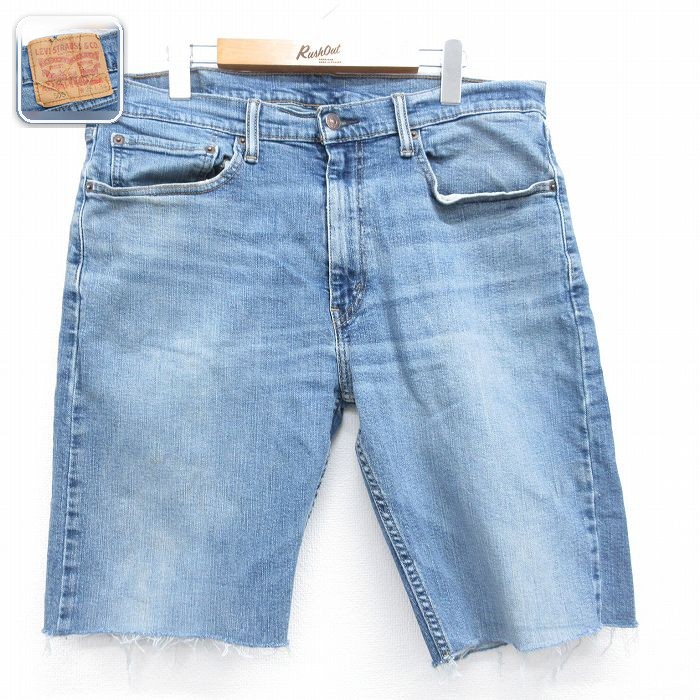 リーバイス505 ショートパンツ ヒゲ ネイビー 実寸W36 | 古着