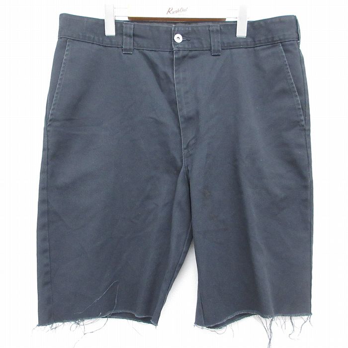 ディッキーズ ショートワークパンツ SKATEBORDING ブラック 実寸W38 | 古着