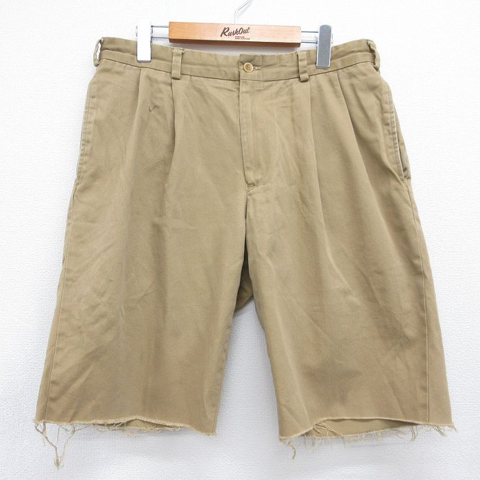 90s ショートパンツ ベージュ 実寸W34 | 古着
