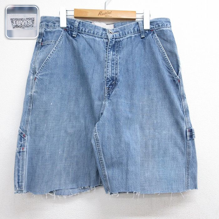 リーバイス W34 ショートペインターパンツ ネイビー 実寸W34 | 古着