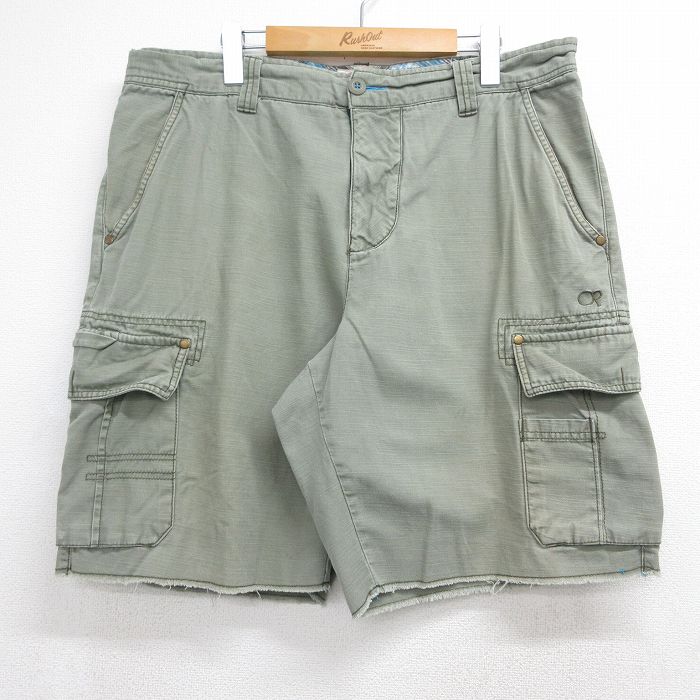 オーシャンパシフィック ショートカーゴパンツ カーキ 実寸W38 | 古着