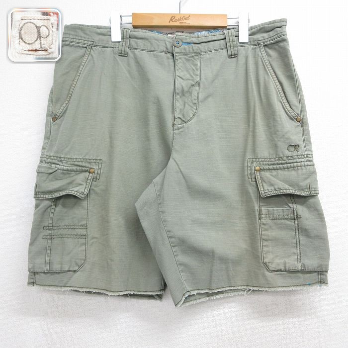 オーシャンパシフィック ショートカーゴパンツ カーキ 実寸W38 | 古着