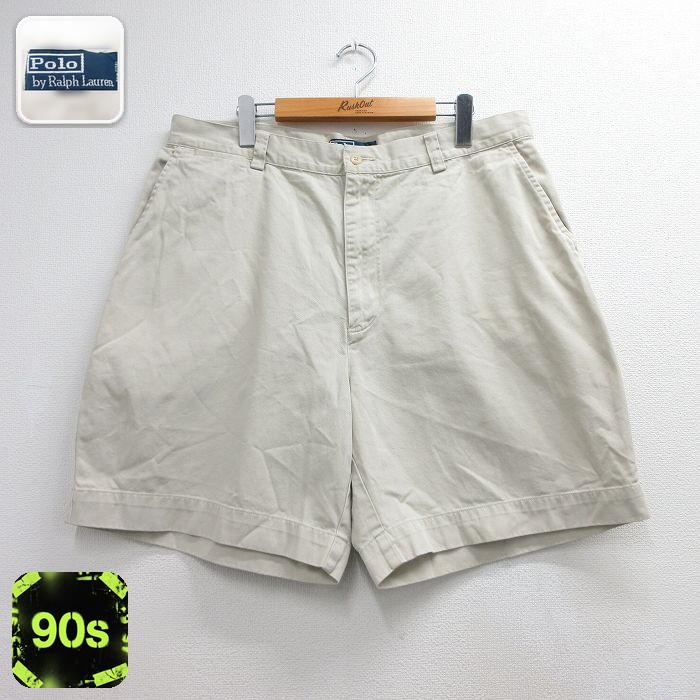 ラルフローレン 90s ショートチノパンツ PHILIP ベージュ 実寸W37 | 古着