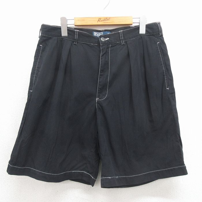 ラルフローレン 90s ショートパンツ TYLER ブラック 実寸W32 | 古着